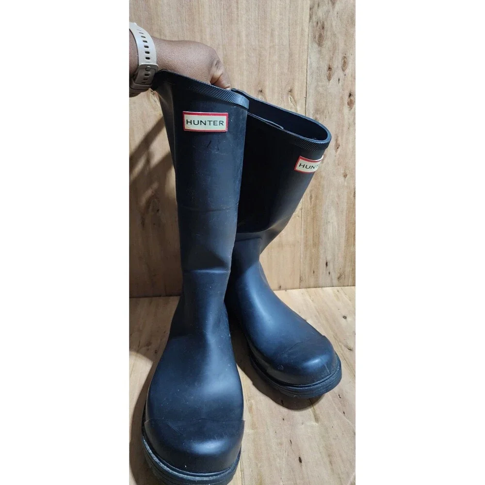 Hunter Men’s Original Tall Waterproof Pull On Rain Boots Black Size 13